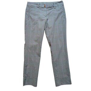 Nike Golf Womens Plaid Dri-Fit Athletic Pants Size 12 Gray Blue Stretch Sports
